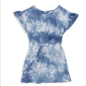 Splendid cinched waist blue tie dye dress.
